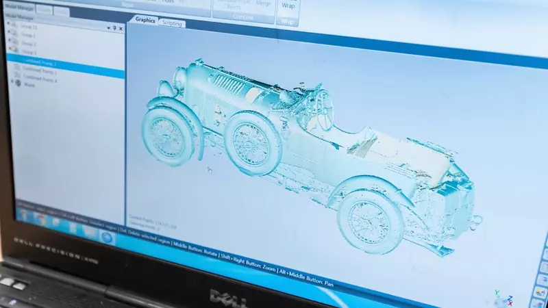 Engineers laser scanned all Blower Bentley parts and fabricated new parts.