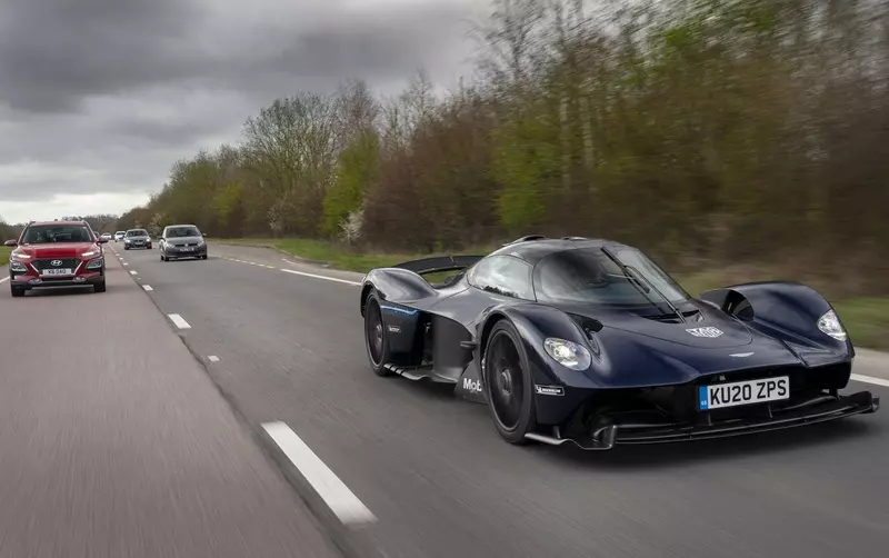 The Aston Martin Valkyrie is finally out on the road.