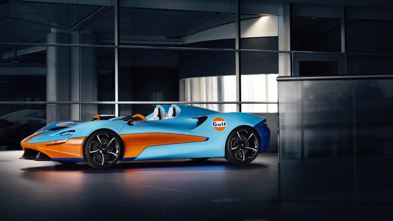 Check out McLaren Elba's speedster, Gulf, in classic colors.