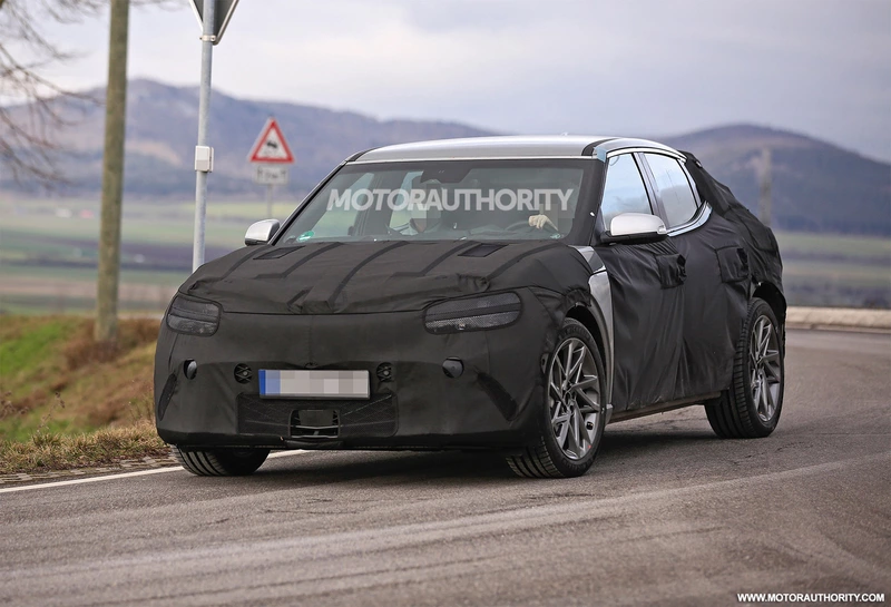 Spy shots of the 2022 Genesis small electric SUV: the South Korean brand's first EV takes shape