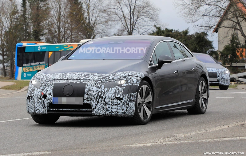 Spy Shots of the 2022 Mercedes-Benz EQS: Electric Sedan Uncamouflaged for April 15 Reveal