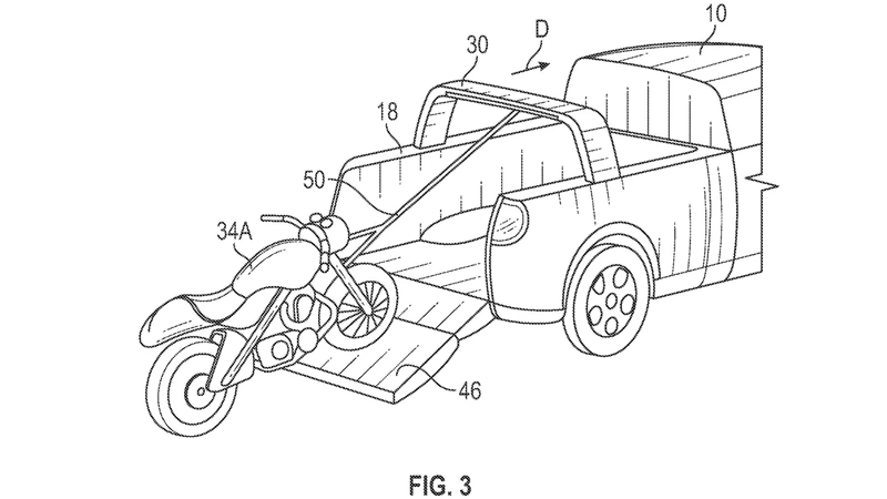 Ford's patent-pending system for attaching the crossmember to the cargo area.