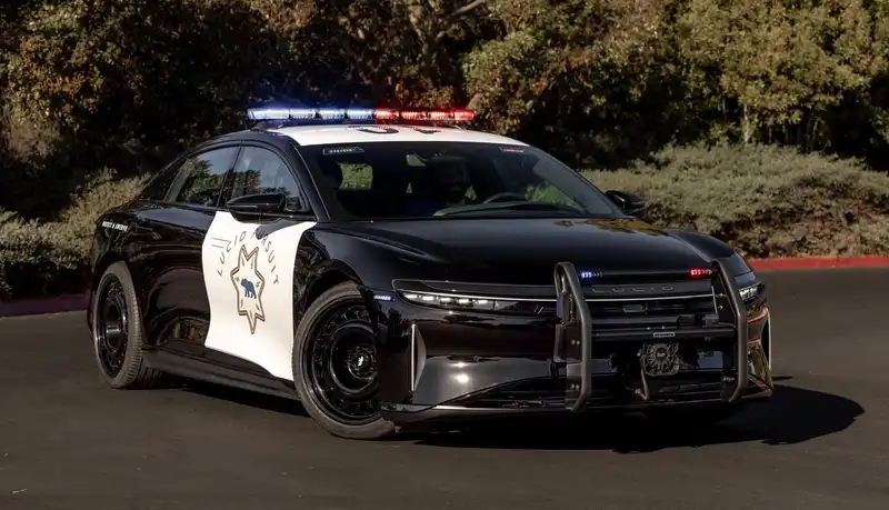 The lucid air could be the fastest police car in the world